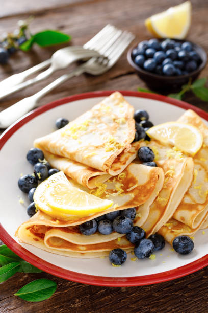 istock Sweet crepes filled with fresh blueberry 1167969018