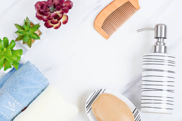 istock Herb soap, shower sponge and shampoo pump bottle 1167970159