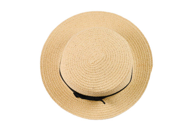 istock Straw hat with black bow isolated on white background. 1167970226