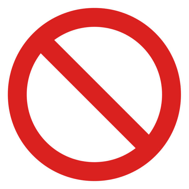 ilustraciones, imágenes clip art, dibujos animados e iconos de stock de restricción signo rojo y blanco prohibiendo cosas - cruzar