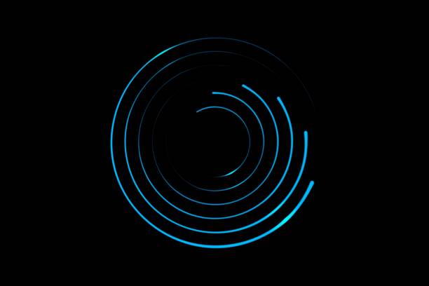 светло-голубая спираль с кругом кольца, абстрактный фон - центр внимания иллюстрации стоковые фото и изображения
