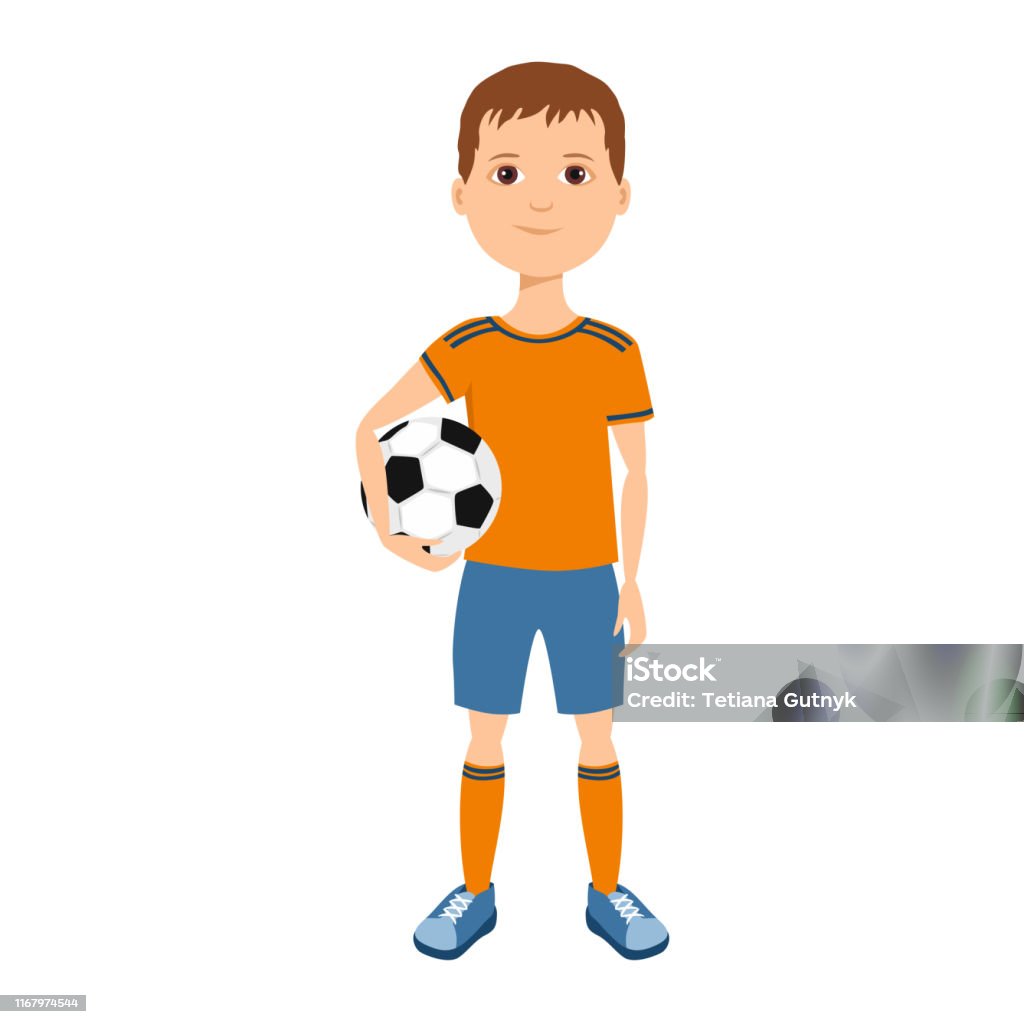 Ilustración de El Chico Con Uniforme Deportivo Tiene La Pelota En Sus Manos Atleta Joven Aislado Sobre Fondo Blanco Ilustración Vectorial Del Jugador De Fútbol Niño En Dibujos Animados Estilo Plano Simple Ilustración de El Chico Con Uniforme Deportivo Tiene La Pelota En Sus Manos Atleta Joven Aislado Sobre Fondo Blanco Ilustración Vectorial Del Jugador De Fútbol Niño En Dibujos Animados Estilo Plano Simple
