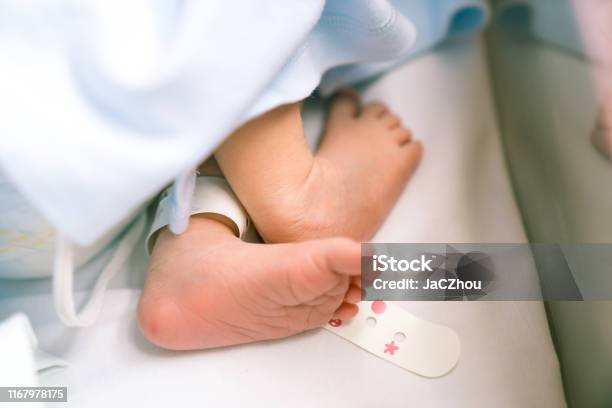 Photo Of Newborn Baby Feet Stock Photo - Download Image Now - Baby - Human Age, Newborn, Hospital