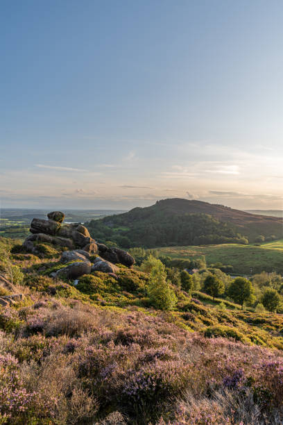 Panoramic view of The Roaches, Hen Cloud and Ramshaw Rocks in the Peak District National Park. Panoramic view of Hen Cloud and The Roaches from Ramshaw Rocks in the Peak District National Park. outcrop stock pictures, royalty-free photos & images