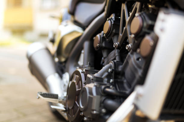 istock Picture of shiny chrome motorcycle engine block 1167984232