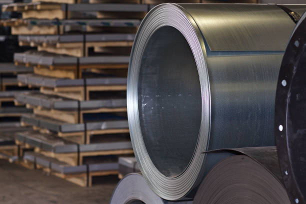 istock Rolls of cold-rolled galvanized steel in stock 1167985538