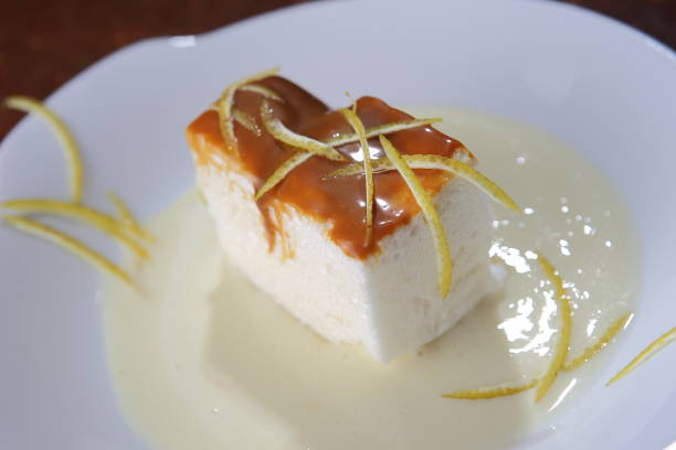 istock Lemon pie dessert with cajeta and lemon zest sauce. 1167985663
