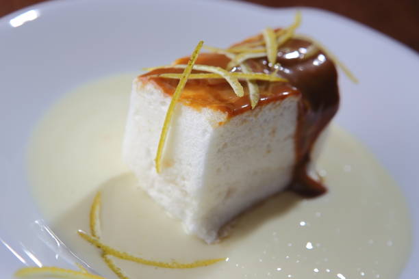 istock Lemon pie dessert with cajeta and lemon zest sauce. 1167985667