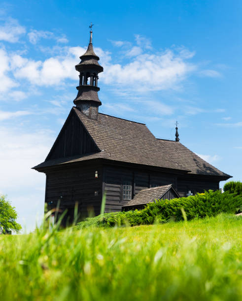 wooden church, casimir bishops - malopolskie province imagens e fotografias de stock