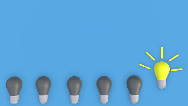 istock Brain and Lamp idea innovation sign concept idea is begin , green and blue background for banner 3D rendering 1167987565