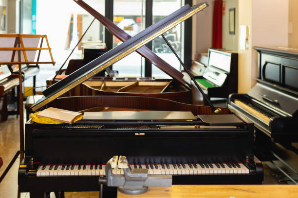 istock Vintage classical musical instruments in a store 1167987824