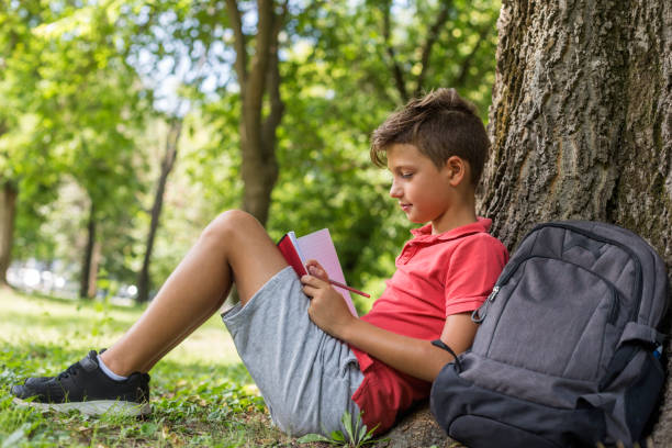 istock Schoolboy in the park 1167988034