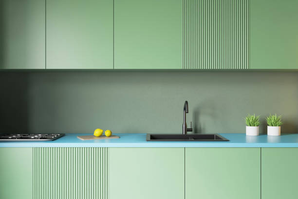 istock Green countertops in green kitchen 1167996483