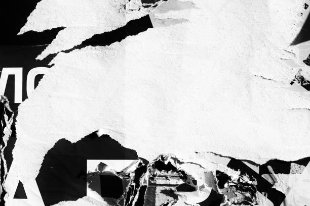 istock Old ripped blank torn paper crumpled creased posters grunge textures backdrop backgrounds placard stock photo 1167998493