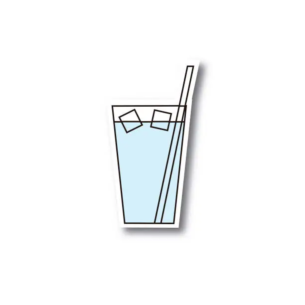 Vector illustration of Glass of cold water