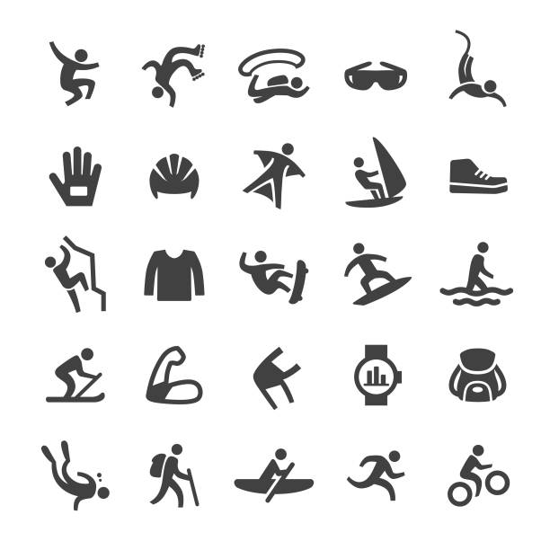Extreme Sports Icons - Smart Series.jpg Extreme Sports, elbow pad stock illustrations