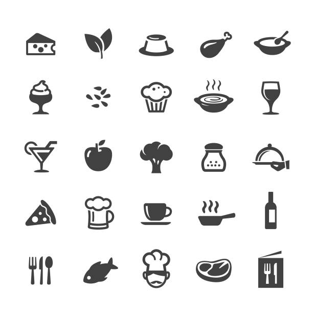 Dining Icons - Smart Series Dining, pepper cake stock illustrations