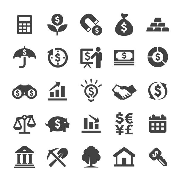 investment icons set - smart series - axt grafiken stock-grafiken, -clipart, -cartoons und -symbole