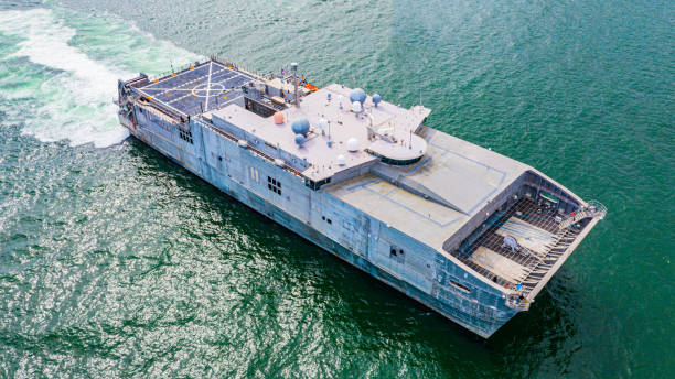 istock Amphibious ship transport battleship 1168011782