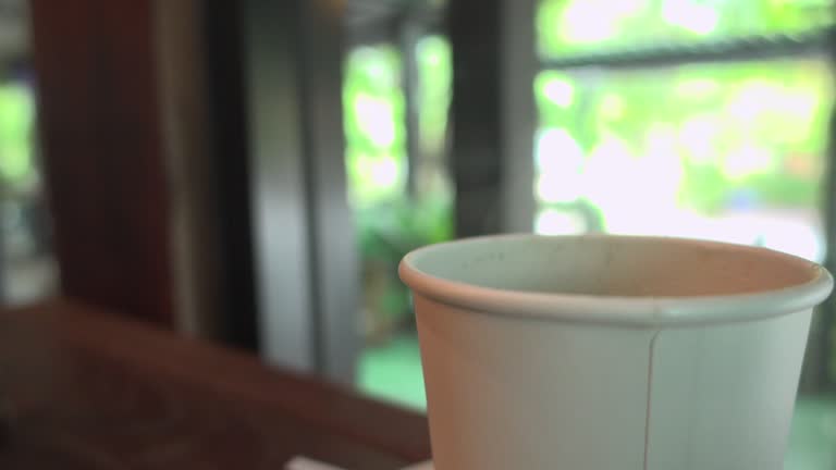 Steam Of Hot Coffee Sliding Shot