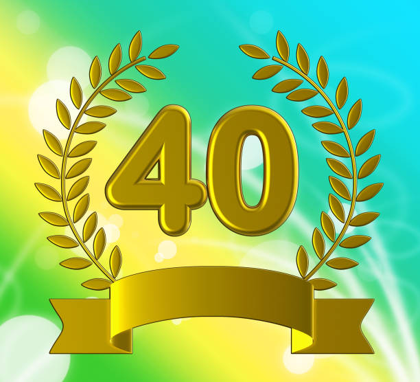 istock Fortieth anniversary celebration shows celebrations and greetings for marriage - 3d illustration 1168013339
