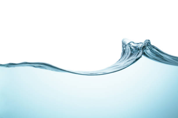 klares, blaues spritzwasser. - flowing blue rippled environment stock-fotos und bilder