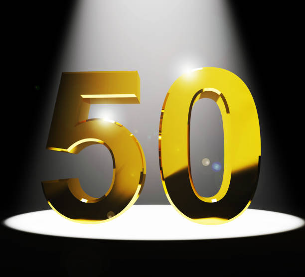 istock Fiftieth anniversary celebration shows celebrations and greetings for marriage - 3d illustration 1168016372