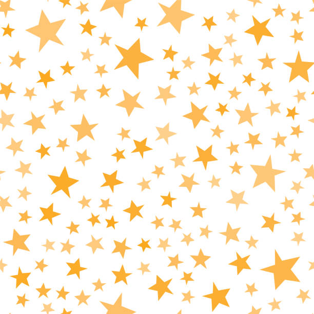 istock Yellow stars pattern. Basic cute irregular star shapes for kids, Christmastime, wrapping paper, invitations. Vector . 1168016392