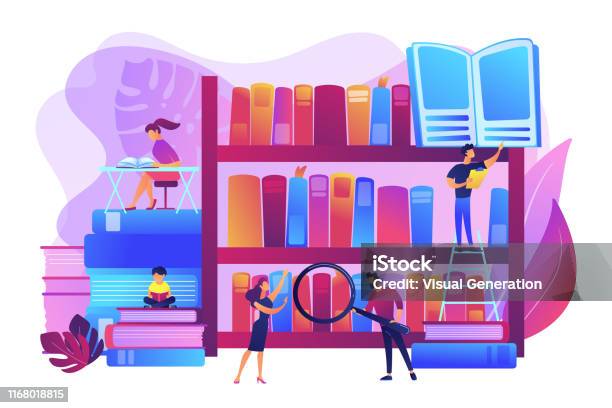 Public Library Concept Vector Illustration Stock Illustration ...