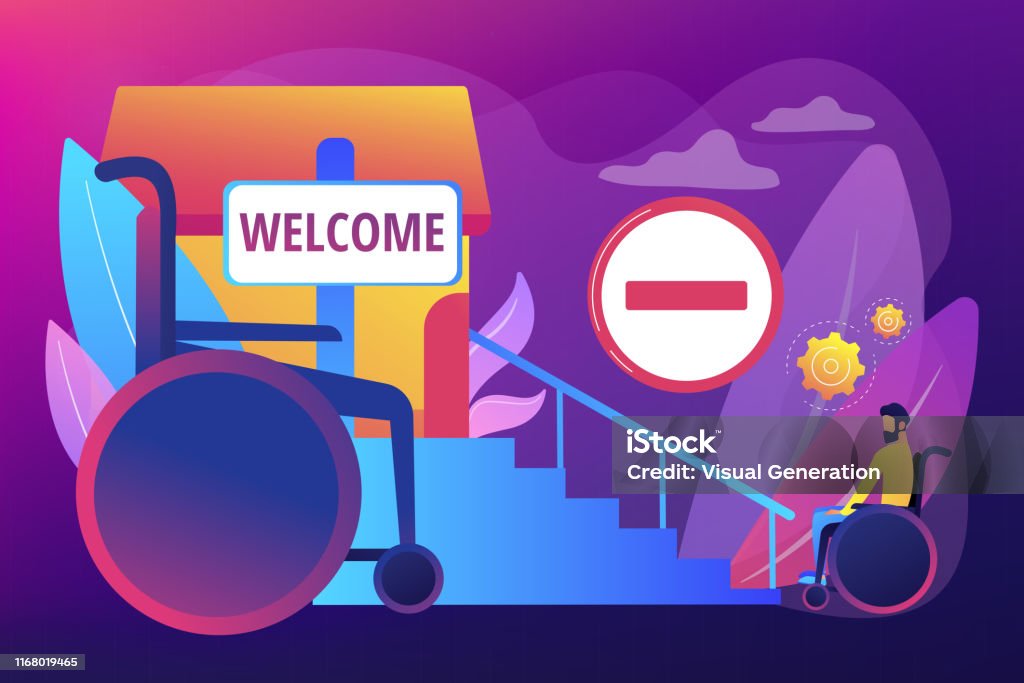 Handicap Inaccessible Examples Inaccessible Environments Concept Vector Illustration Stock ...