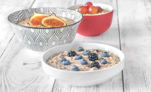 istock Three bowls of oatmeal 1168021968