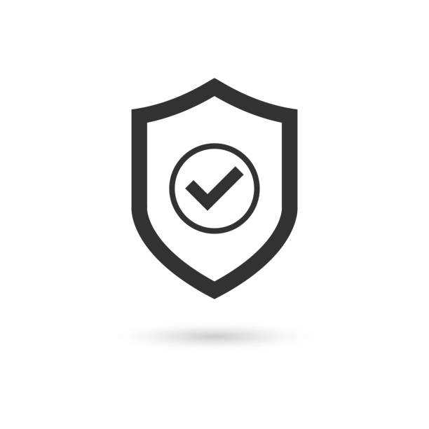 Shield Check Mark Icon Vector Shield Check Mark Icon Vector Illustration insurance stock illustrations