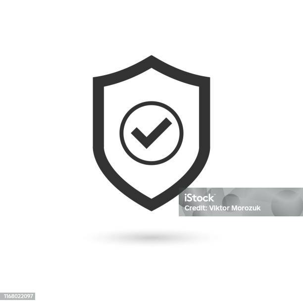 Shield Check Mark Icon Vector Stock Illustration - Download Image Now - Icon, Shield, Insurance