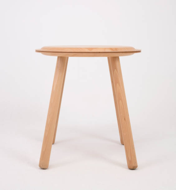 istock Brown modern designed wooden stool on white isolated background_2 1168023342
