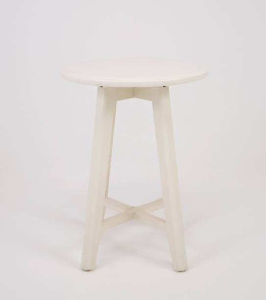 istock White wooden stool on white isolated background 1168023347