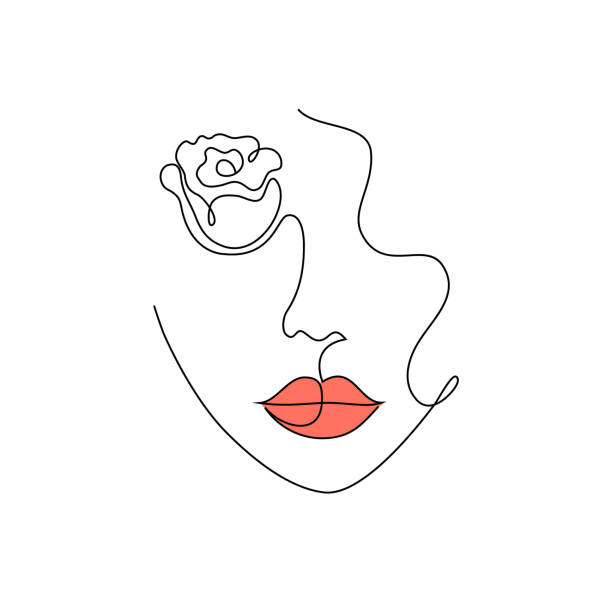 Face Of Woman Stock Illustration - Download Image Now - Logo, Flower, Human  Lips - iStock