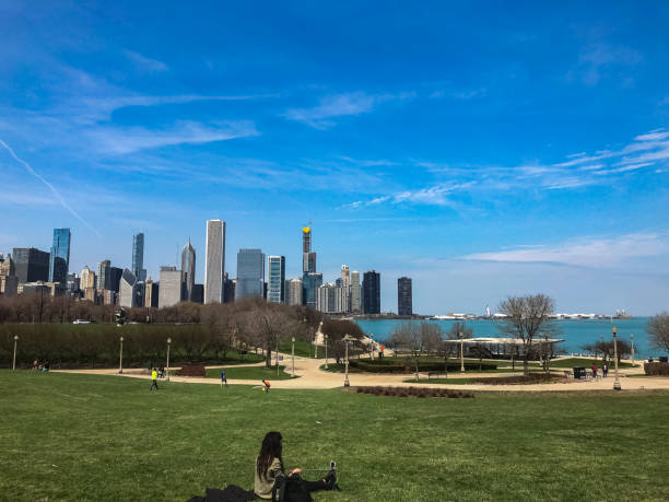 フロントフィールドミュージアム - グラントパークの眺め - grounds city life park grant park ストックフォトと画像