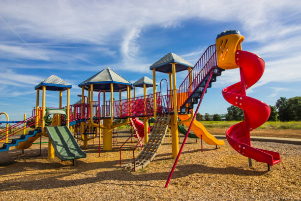 istock Children's Jungle Gym With Multiple Slides 1168029788