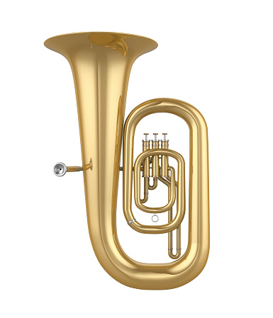 Tuba Musical Instrument isolated on white background. 3D render