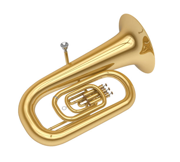 チューバ楽器分離 - trumpet musical instrument jazz brass instrument ストックフォトと画像