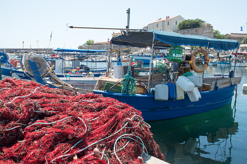 Ajaccio, corsica, 2019-08-04, Private fishing boats moored in the harbour of Ajaccio France.