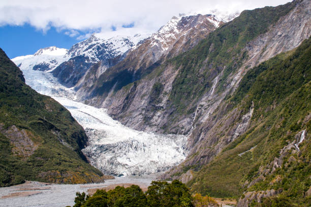 franz-josef-gletscher in neu-zeland - westland stock-fotos und bilder