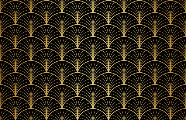 ilustrações, clipart, desenhos animados e ícones de teste padrão sem emenda do art deco moderno. textura abstrata na moda. fundo geométrico do vetor. - pattern art deco circle backgrounds