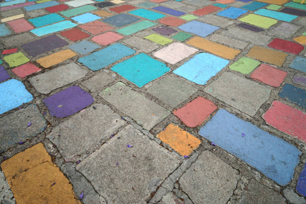 istock Many bright painted pavers for a sidewalk 1168035538
