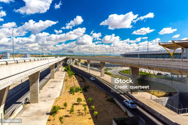 Airport Madrid Stock Photo - Download Image Now - Airplane, Airport, Bridge - Built Structure