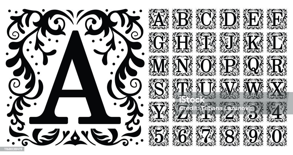 Decorative letters large lowercase clear stamps