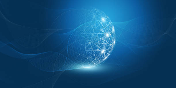цифровые технологии, концепция глобальных сетевых подключений - computer network accessibility blue cloud stock illustrations