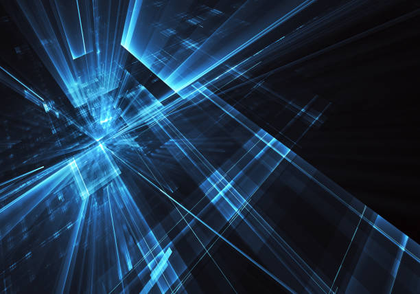 istock Abstract 3D fractal background, 3D illustration. Virtual Neon City 1168040877