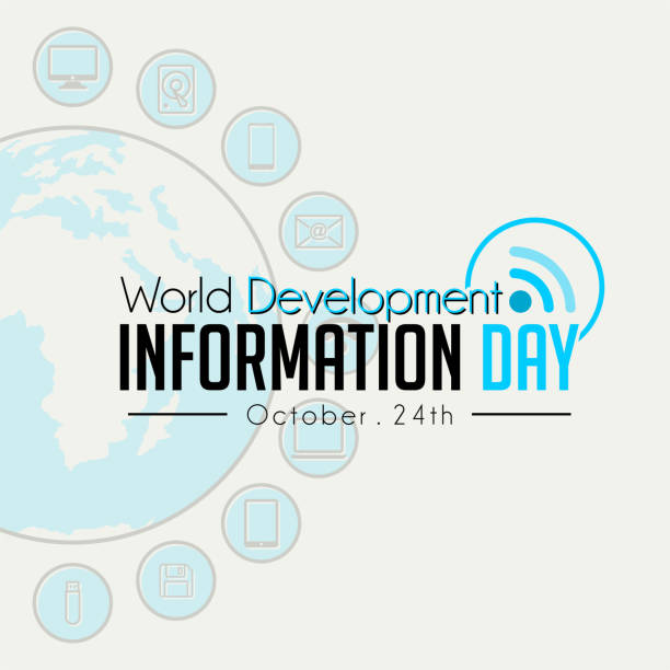 illustrazioni stock, clip art, cartoni animati e icone di tendenza di giornata mondiale dell'informazione sullo sviluppo - document sharing cyberspace data