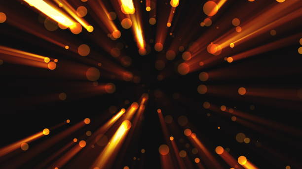istock Abstract golden particles with flares are in space, modern background, 3d render backdrop 1168043445